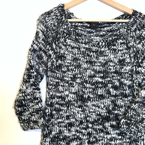 Ann Taylor Black White Knit Wool Sweater Size Medium - Picture 3 of 16